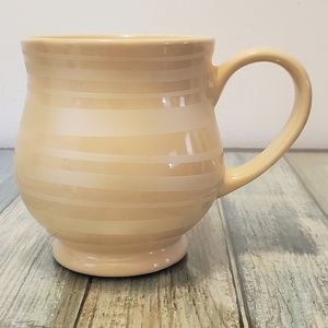 QVC temptations cream striped mug